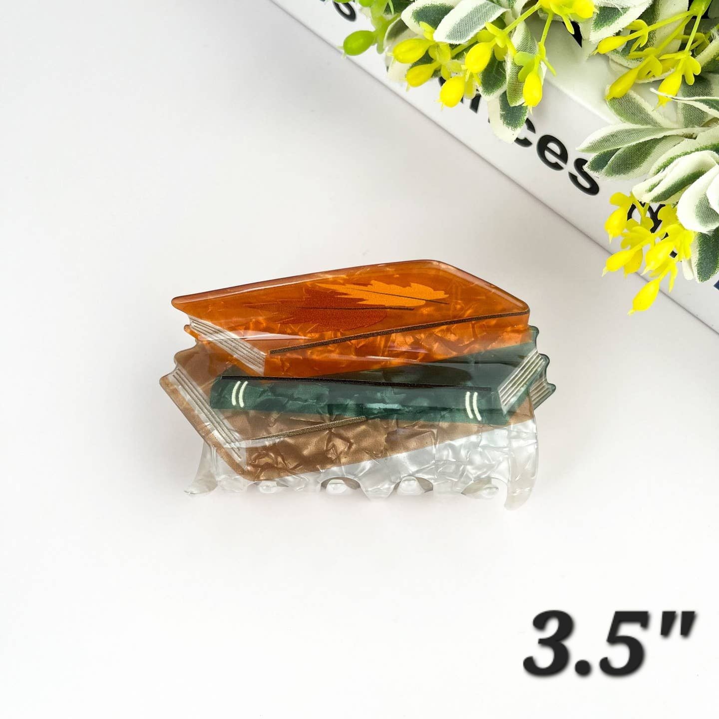Large HM Acetate Books Claw Clip