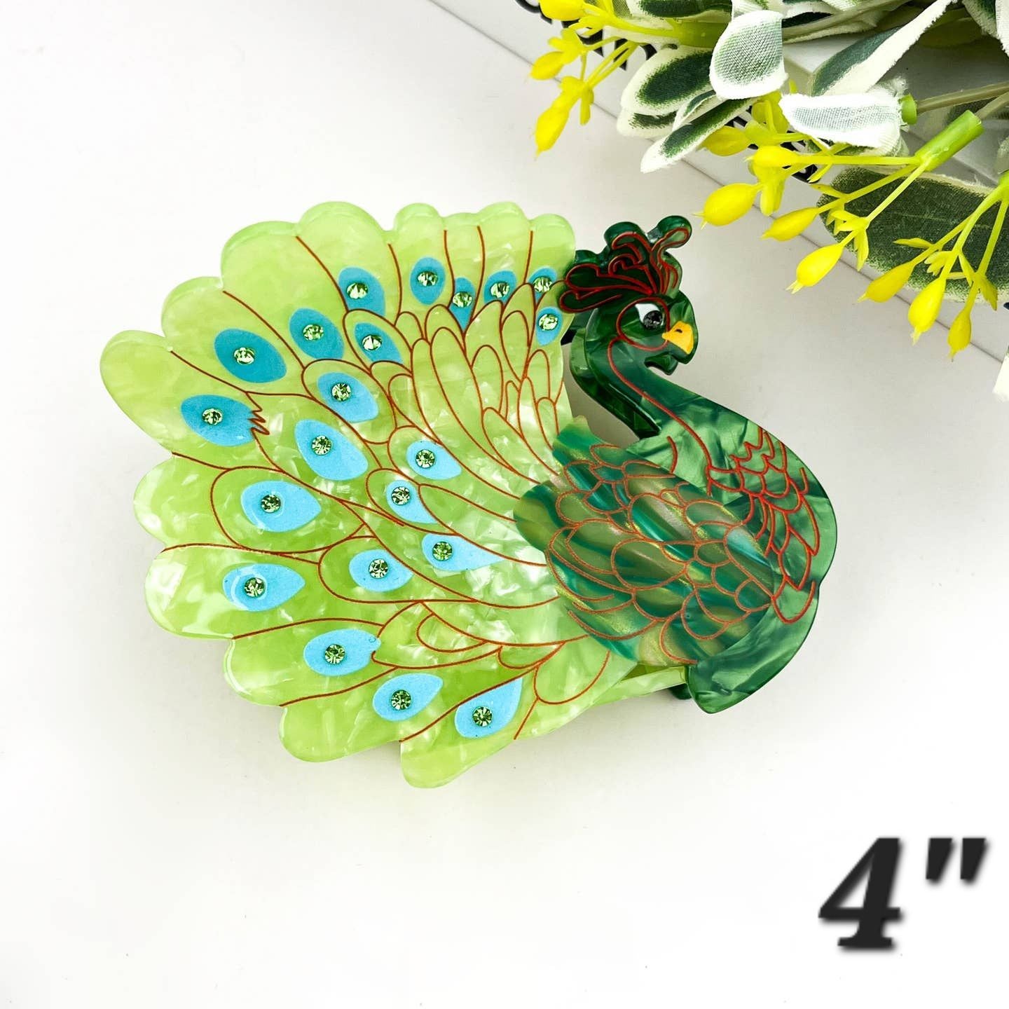 Large HM Acetate Peacock Claw Clip 🦚
