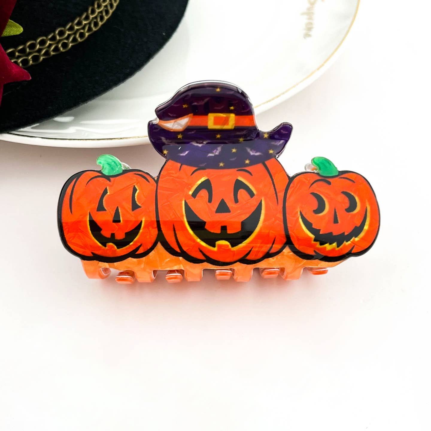Jack-o'-Lantern Claw Clip
