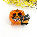 Jack-o'-Lantern and Black Cat Claw Clip